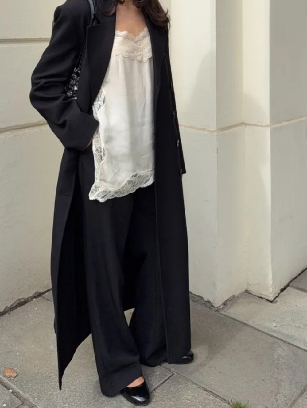 Who What Wear Black Wide-Leg Satin Pants